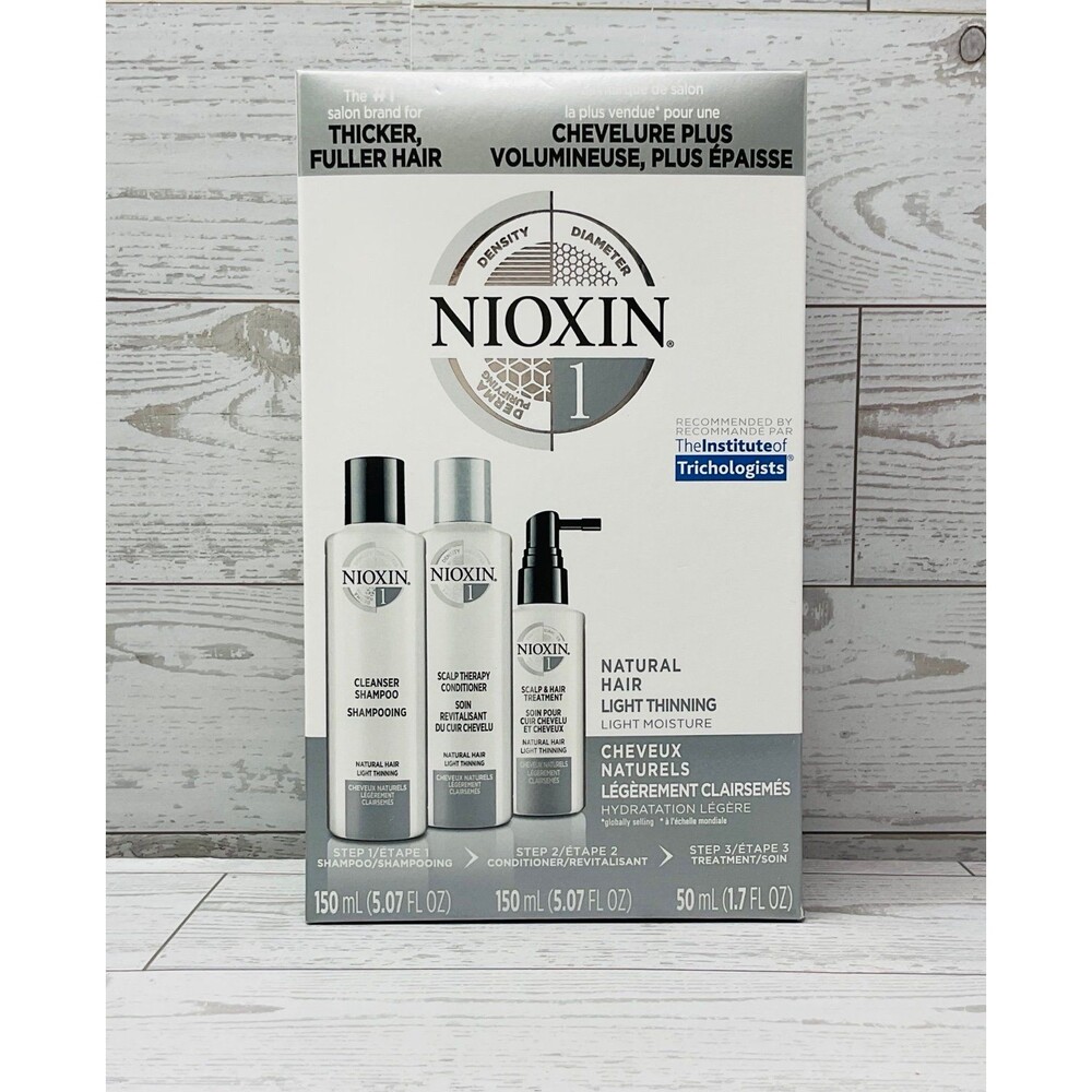 Nioxin System 1 Starter Kit Shampoo Conditioner Treatment Hair Thinning Set